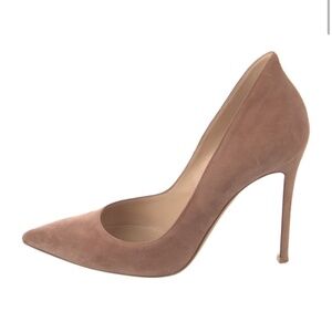 Gianvito Rossi 105 Suede Heels Tan Suede IT40 (*US 8.5-10) excellent condition